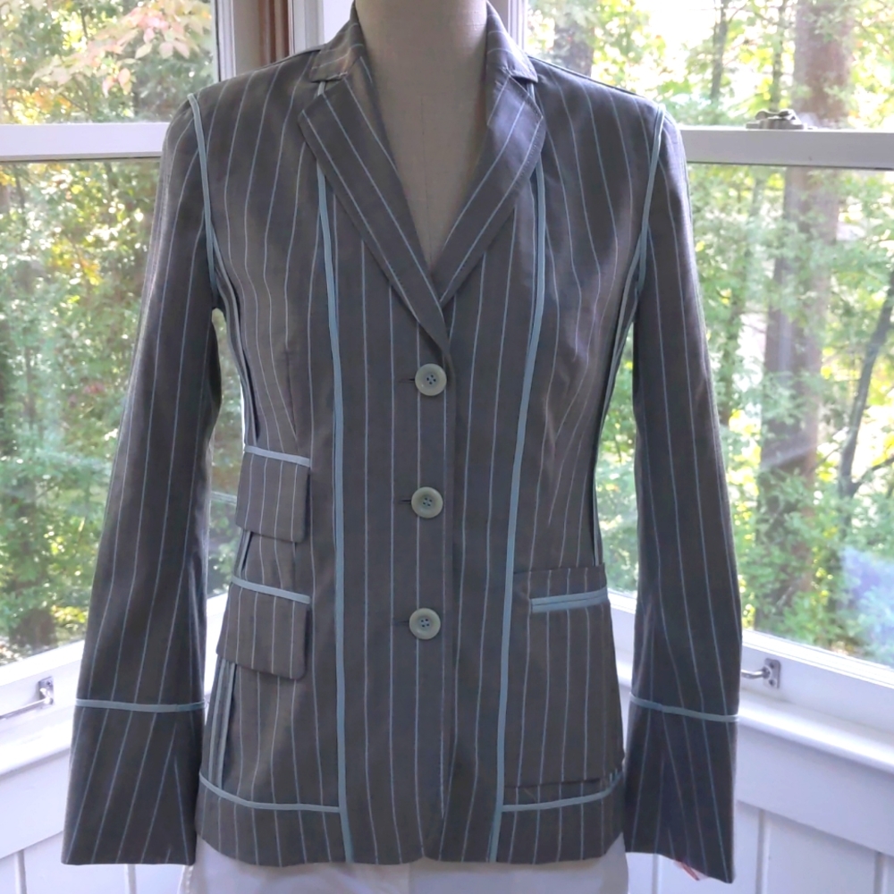Moschino Cheap & Chic striped inside out seamed blazer